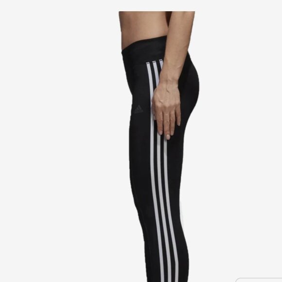 ADIDAS WOMEN'S DESIGN 2 MOVE CLIMALITE 3-STRIPES LEGGING SIZE M USED BLACK/WHITE - Picture 3 of 7